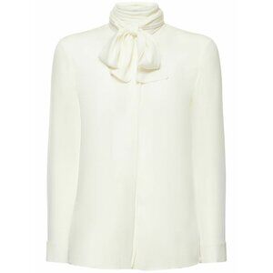 KHAITE - Tash cream Satin Silk Blouse Top Shirt size US 4